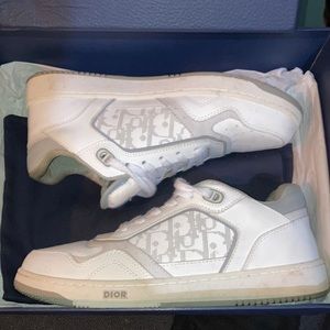 Dior b27 mid top calf oblique j colour:white size: 9.5 mens